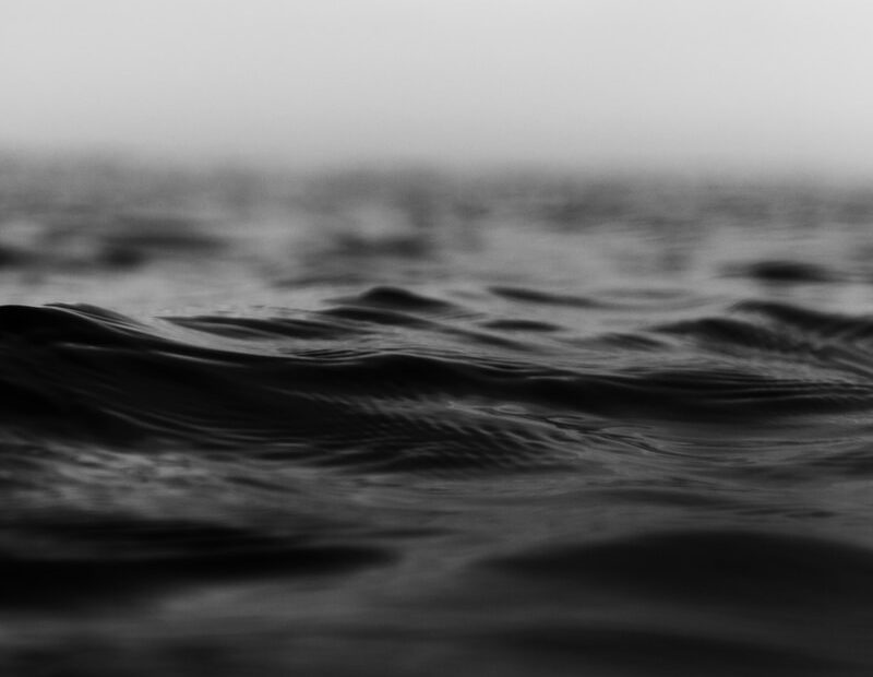 grayscale photo of water